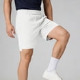 thumbnail image 6 of Men's Casual Shorts Solid Breathable Elastic Waist Side Pockets Soft Lightweight Fabric Relaxed Fit Summer Fashion Shorts White L, 6 of 6