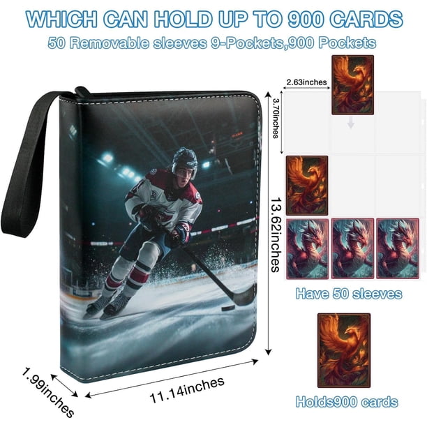 Baseball Card Binders 900-Pocket Baseball Card Binder - Large Capacity  Trading Card Album With 9-Pocket Pages 900 Pocket Card Album