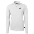 thumbnail image 2 of Men's Cutter & Buck White Utah Utes Big & Tall Virtue Eco Pique Recycled Quarter-Zip Pullover Top, 2 of 3