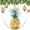 pattern-2883, variant on Christmas Ornaments Modern Watercolor Pineapple 2 Side Printed Ornaments Illustration Art Print Ornament Gift Ceramic Holiday Decoration Present Porcelain 3inch Flat with Gold Ribbon Both Sides