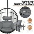 JOIVI Patio Swing Egg Chair with Stand, Oversized CocoonShaped Hammock Chair with Cushion, Dark