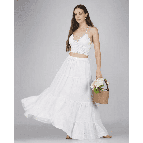 White Skirt for Women Girls Beautiful Elastic waist Fit to all Cheap Price