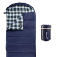 thumbnail image 1 of Saco de dormir Wakeman, ligero, estilo sobre, 0°C, color azul marino, 1 of 8