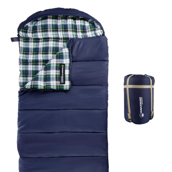 Saco de dormir Wakeman, ligero, estilo sobre, 0°C, color azul marino