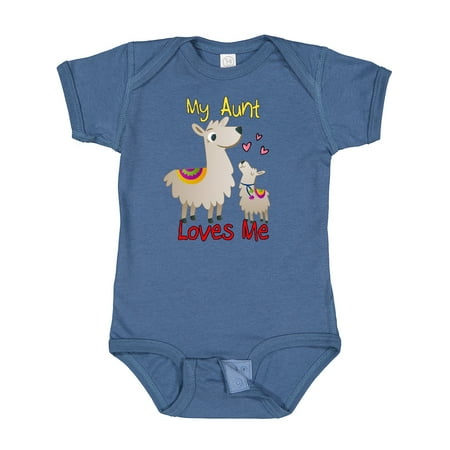 

Inktastic My Aunt Loves Me Llama Boys or Girls Baby Bodysuit