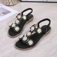 thumbnail image 4 of LEEy-World Chaussures pour Femmes Sandales Plates à Bride Cheville et Bout Ouvert, 4 of 5