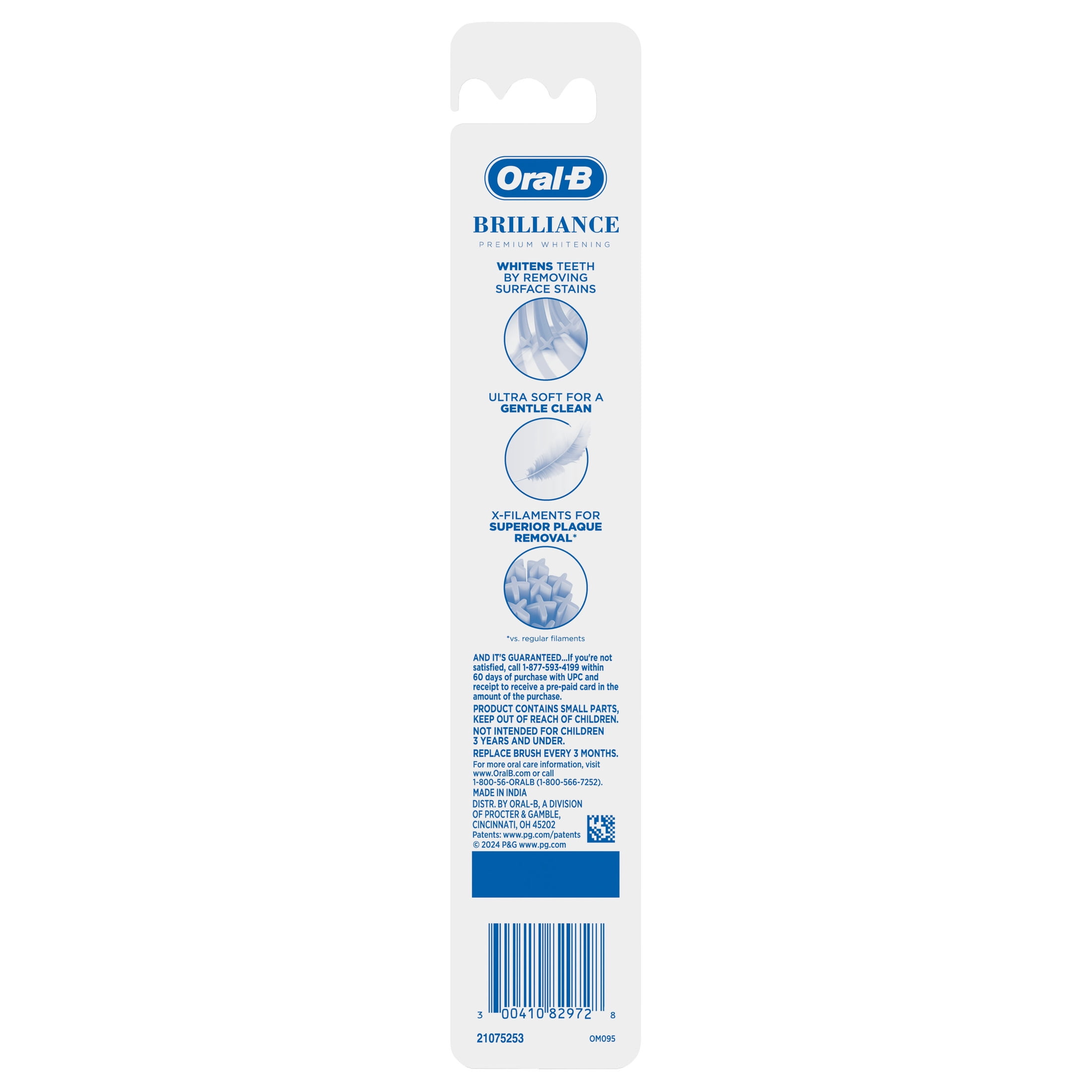 Oral-B Toothbrush Pro Whitening Brilliance, Extra Soft, Black, 1 Count