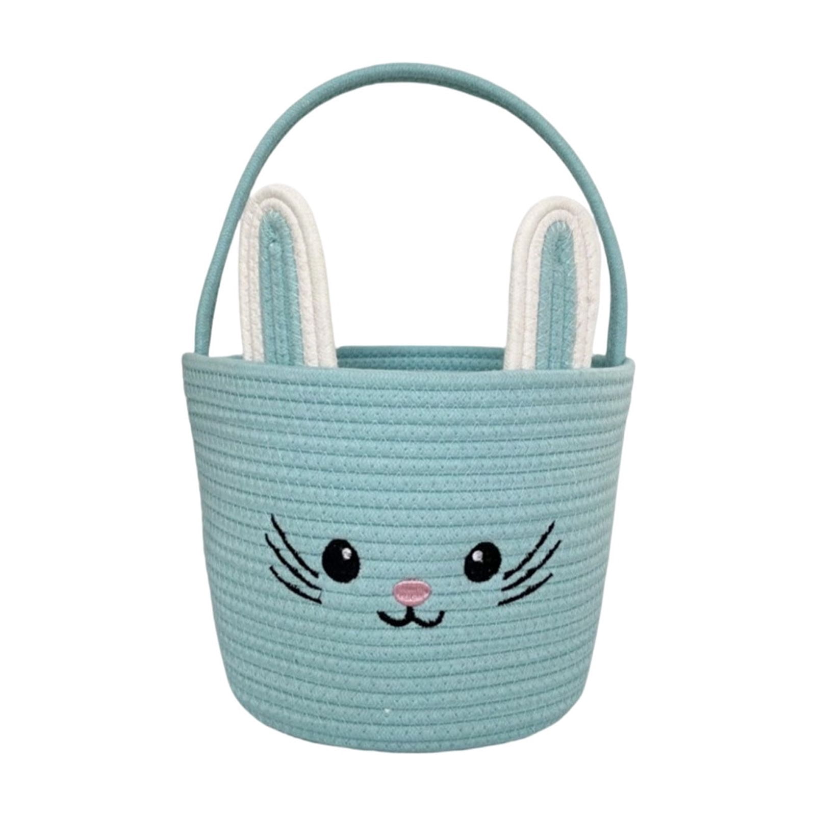 Lunxisen 4 Pcs Easter Storage Basket Hand-woven Decorative Home Organizer Holiday Decor Rabbit Shape Woven Bin
