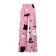 thumbnail image 5 of Halloween Pajama Pants for Women Spooky Pumpkin Ghost Lounge Bottoms Pjs Fall Halloween Jammies (Z003#-Pink L), 5 of 5