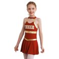 thumbnail image 4 of YEAHDOR Girls Cheerleading Uniform Sleeveless Letters Printed Hollow Back Dress Dancewear Red 10, 4 of 7