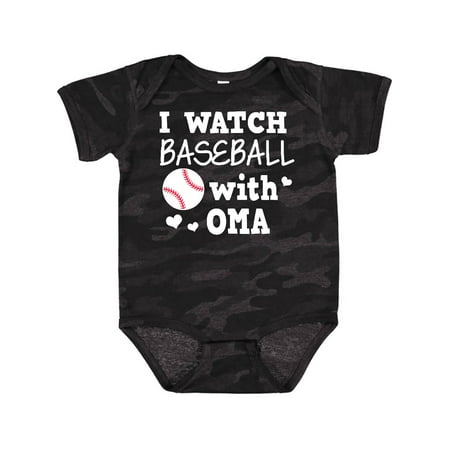 

Inktastic I Watch Baseball with My Oma Gift Baby Boy or Baby Girl Bodysuit