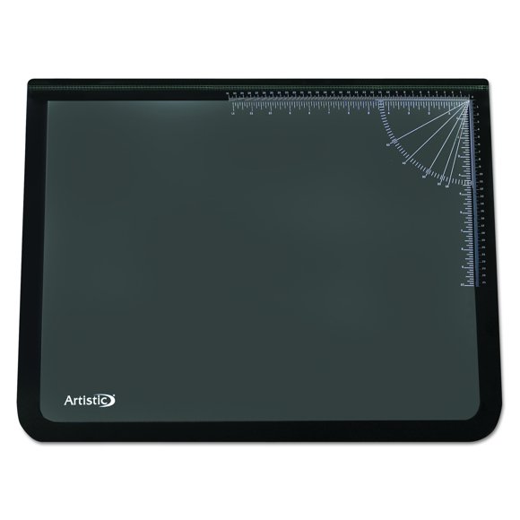 Artistic Products 41100 Logo Padt Recycled Desktop Organizer w/Clear Overlay, 19 x 24, Black