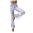 thumbnail image 4 of Arvbitana Yoga Pants for Women Solid /Tie-Dyed Printed High Waisted Pants Tummy Control Solid Color Yoga Flare Pants S-XXL, 4 of 9