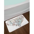 thumbnail image 2 of Nautical Bath Mat, Hand Drawn Seashells Scallop Starfish Whelk Ocean Underwater Life Theme, Non-Slip Plush Mat Bathroom Kitchen Laundry Room Decor, 29.5 X 17.5 Inches, Brown Warm Taupe Teal, Ambesonne, 2 of 2