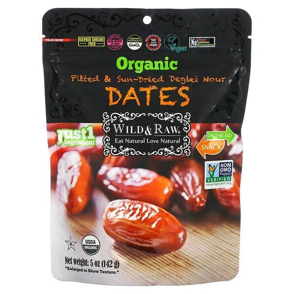 Nature's Wild Organic, Organic Pitted & Sun-Dried Deglet Nour Dates, 5 oz