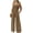 Brown, variant on Women's Casual Loose Overalls Jumpsuits One Piece Sleeveless Printed Wide Leg Long Pant Rompers With Pockets