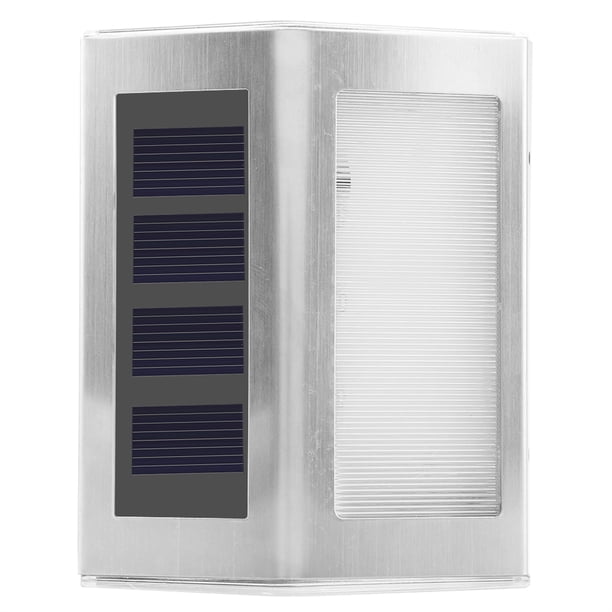 Lámpara LED DE PANEL SOLAR LÁMPARA DE ACERO INOXIDABLE, Con Control De Luz Inteligente Para Patio Trasero, Cerca, Pared, Escalera