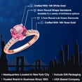 thumbnail image 2 of Gem Stone King 10K Two Tone Gold Pink Mystic Topaz and Lab Grown Diamond Engagement Ring for Women | 2.20 Cttw | Round 8MM | Gemstone November Birthstone | Size 6, 2 of 6