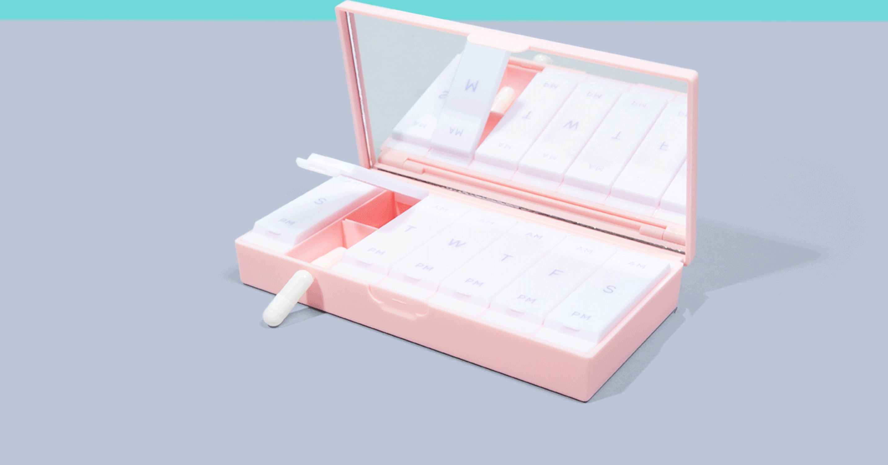 Blush Pink AM/PM Pill Box