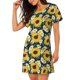 thumbnail image 2 of Easygdp Sunflowers Camisón de manga corta para mujer, informal, estampado, 2 of 6