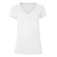 thumbnail image 1 of Hanes Girls T-Shirt à Col en V Froncé, M, Blanc, 1 of 1