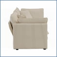 thumbnail image 6 of Modern Beige Chenille 2-Piece Loveseat & Accent Chair Set – Solid Wood Frame Living Room Furniture, 6 of 13