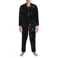 thumbnail image 3 of Vsdgher Game Time Mens Pajama Set, Soft Warm Long Sleeve Sleepwear, Cozy Button-Down Pjs for Men-, 3 of 7