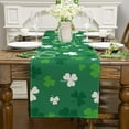 thumbnail image 2 of YIBAGA St. Patrick's Day Table Runner, Green Shamrock Table Decorations for St. Patrick's Day Party Dining, 13x90 inch, Polyester, 2 of 6