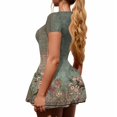 thumbnail image 3 of Women's Floral Print Short Sleeve Mini Skater Dress Casual Fit and Flare Graduation Party Dress, 3 of 5