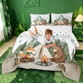 thumbnail image 3 of meiyoeat Boys Camper Full Size Comforter Sets For Boys,Green A Alphabet Bedding Comforter Set,Polkadot Reversible,3 Pieces,1 Comforter and 2 Pillowcases, 3 of 7