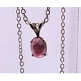 thumbnail image 4 of Natural 8x6mm Pink Bi-colored Tourmaline Cabochon Sterling Silver Necklace NT305, 4 of 9
