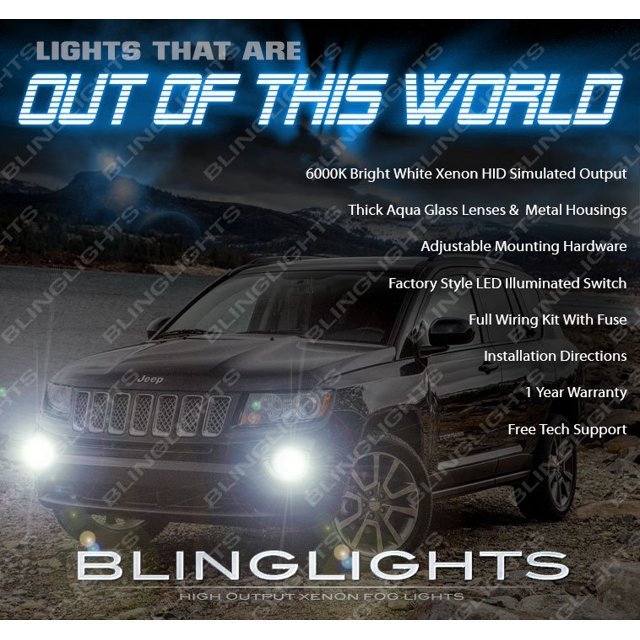 For LED Halo Angel Eye Fog Lights for 2014 2015 2016 Jeep Compass