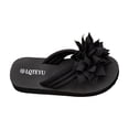 thumbnail image 2 of WQNVRNR Womens Platform Flip Flops- Thong Floral Design Open Toe Casual Black Size 6, 2 of 8
