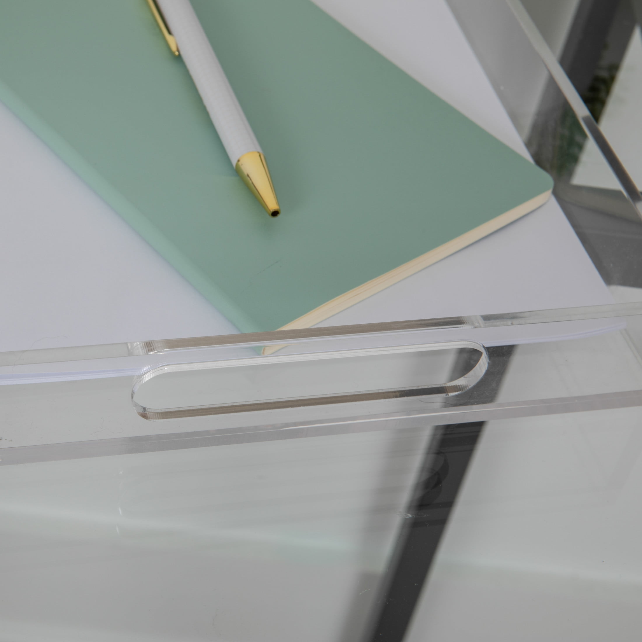 Martha Stewart Brody Acrylic Letter Tray Office Desktop Organizer with Handles, 12.75" x 8.75"