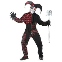 California Costumes Men's Sinister Jester Mardi Gras Carnival Costumes, Black/Red, Medium