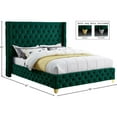 thumbnail image 5 of Maklaine Contemporary Upholstery Green Velvet Full Bed, 5 of 7