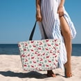 thumbnail image 5 of Kdxio Vintage Christmas Reindeer for Beach Bag for Women Large Beach Tote Bag Waterproof Sandproof Swim Bag with Zipper Pockets Beach Vacation Travel, 5 of 6