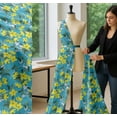 thumbnail image 5 of Soimoi Cotton Poplin Fabric Leaves & Yellow Flower Watercolor Print Fabric by Yard 56 Inch Wide, 5 of 7