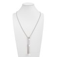 thumbnail image 5 of NICKSUN Minimalist Long Layered Necklace for Women, Luxury Stackable Beaded Lariat Chain with Heart & Imitation Pearl Pendants, 5 of 5