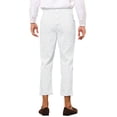 thumbnail image 3 of Pantalones a rayas INSPIRE CHIC para hombre, corte ajustado, frente plano, recortados y entallados, blancos, talla 30, 3 of 5
