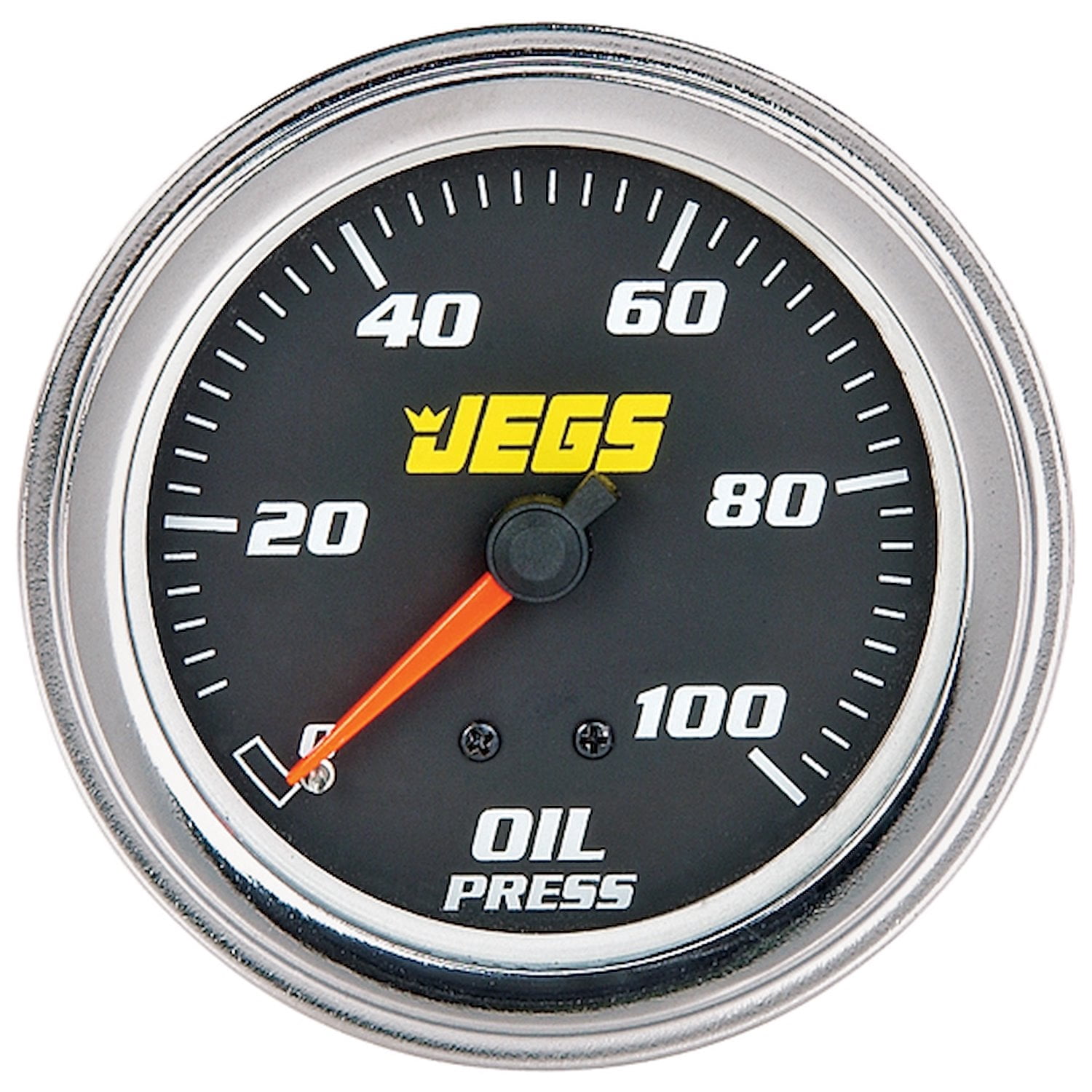 JEGS Oil Pressure Gauge, 2 5/8 in. Mechanical [0-100 psi with Black Face]