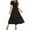 FY1_Black, variant on Meichang Women's Summer Midi Dresses Short Sleeve Notch V Neck Pleated Waist A Line Dress Swing Casual Tiered Long Dress Wedding Guest Dresses