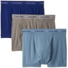 Calvin Klein Men's 3-Pack Cotton Stretch Trunk, Blue/Grey Assorted, X-Large