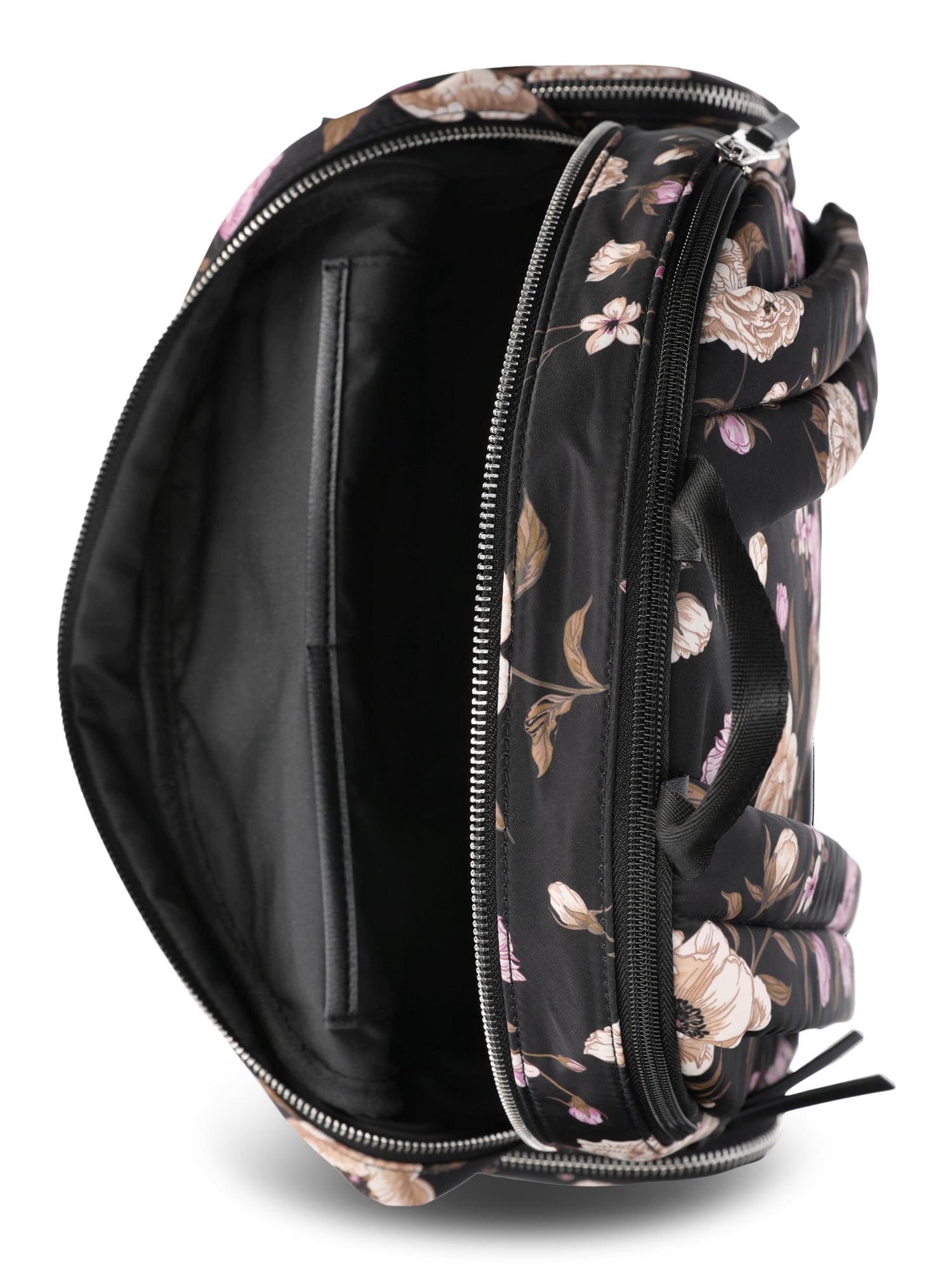 Madden NYC 18.5" Women's Dome Backpack with Front Pocket and Removable Pouch, Dark Floral