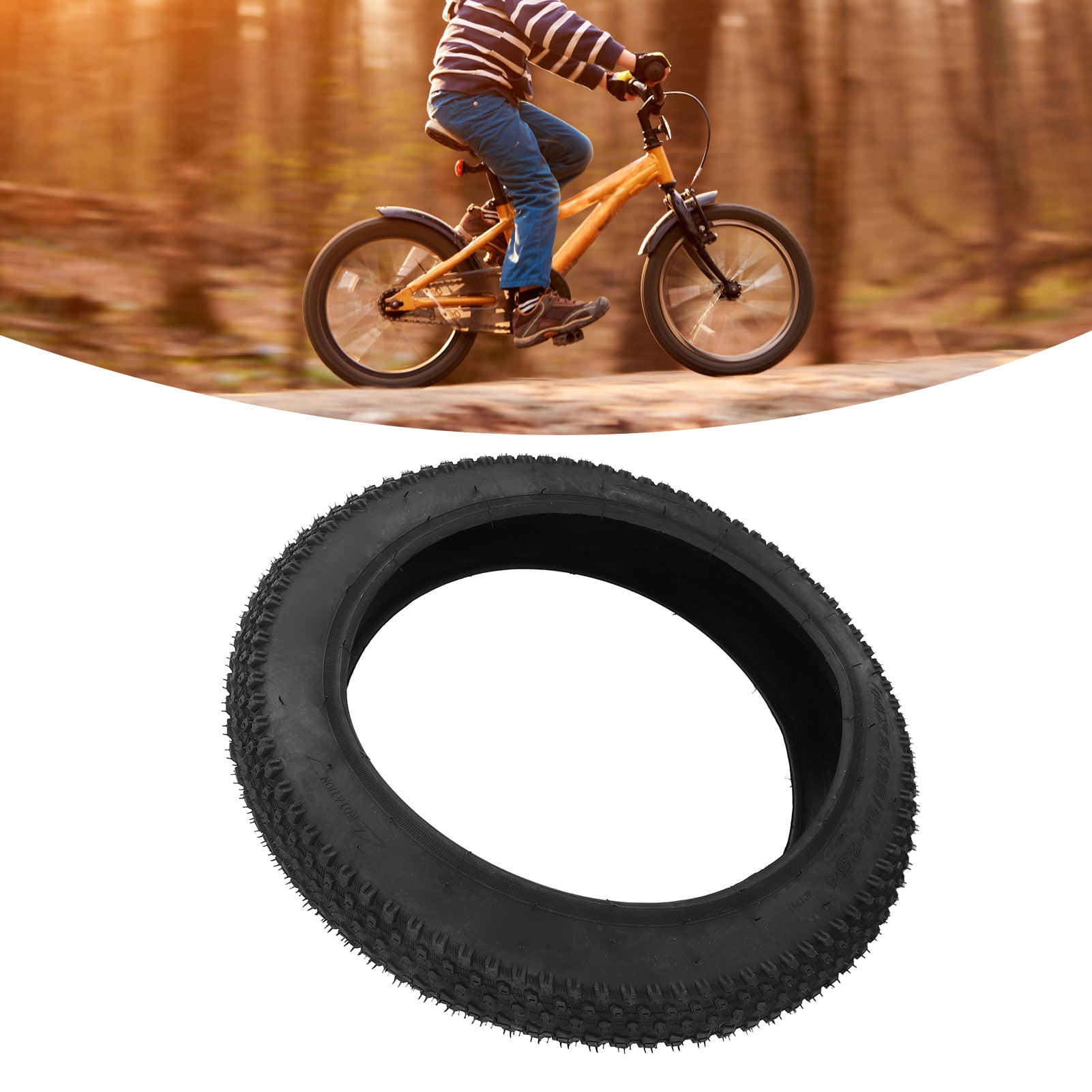 Dilwe Pneu Extérieur Gonflable En Caoutchouc Noir Pour Vélo