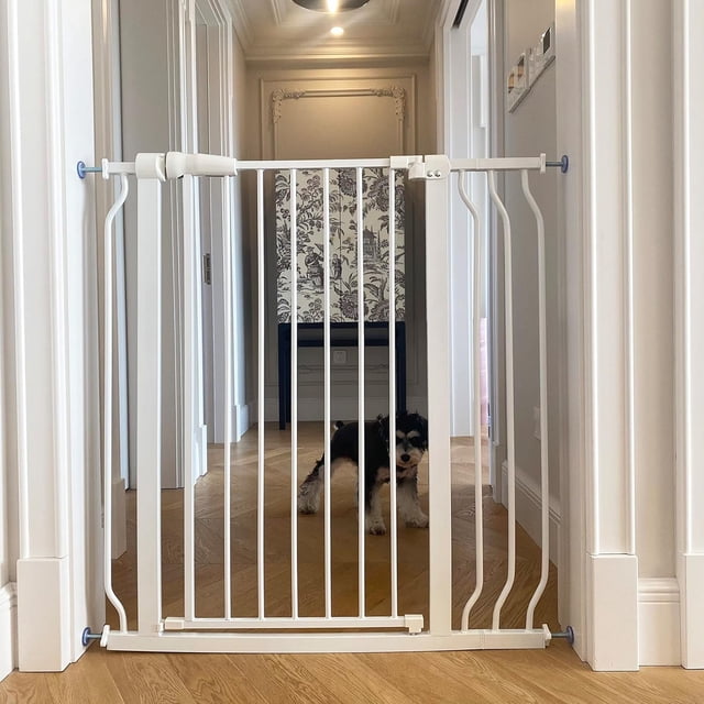 BalanceFrom Easy Walk-Thru Baby Safety Gate for 29.1”-38.5” Opening, 36” Tall, White