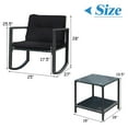 thumbnail image 4 of Costway HW62861DK 3PCS Patio Rattan Furniture Set Rocking Chairs Cushioned Sofa Black, 4 of 9