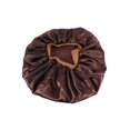 thumbnail image 3 of Bonnet de Bain Extra Large en Soie Imitation Cheveux Ronds Élastiques Bonnet de Bain Café, 3 of 8