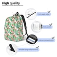 thumbnail image 3 of Disketp Flamingo And Monstera print Canvas Backpack Lightweight Travel Daypack Student Rucksack Laptop Backpack-, 3 of 5