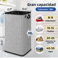 thumbnail image 2 of Cesto de Ropa Plegable 80L Grande Rectangular y con Asas Resistentes Ideal para Baño y Dormitorio, 2 of 4